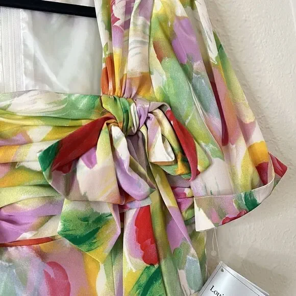 Vintage 1980s LOUIS FERAUD Tulip Floral Dress NEW Size US 12, UK 16 - Picture 3 of 9